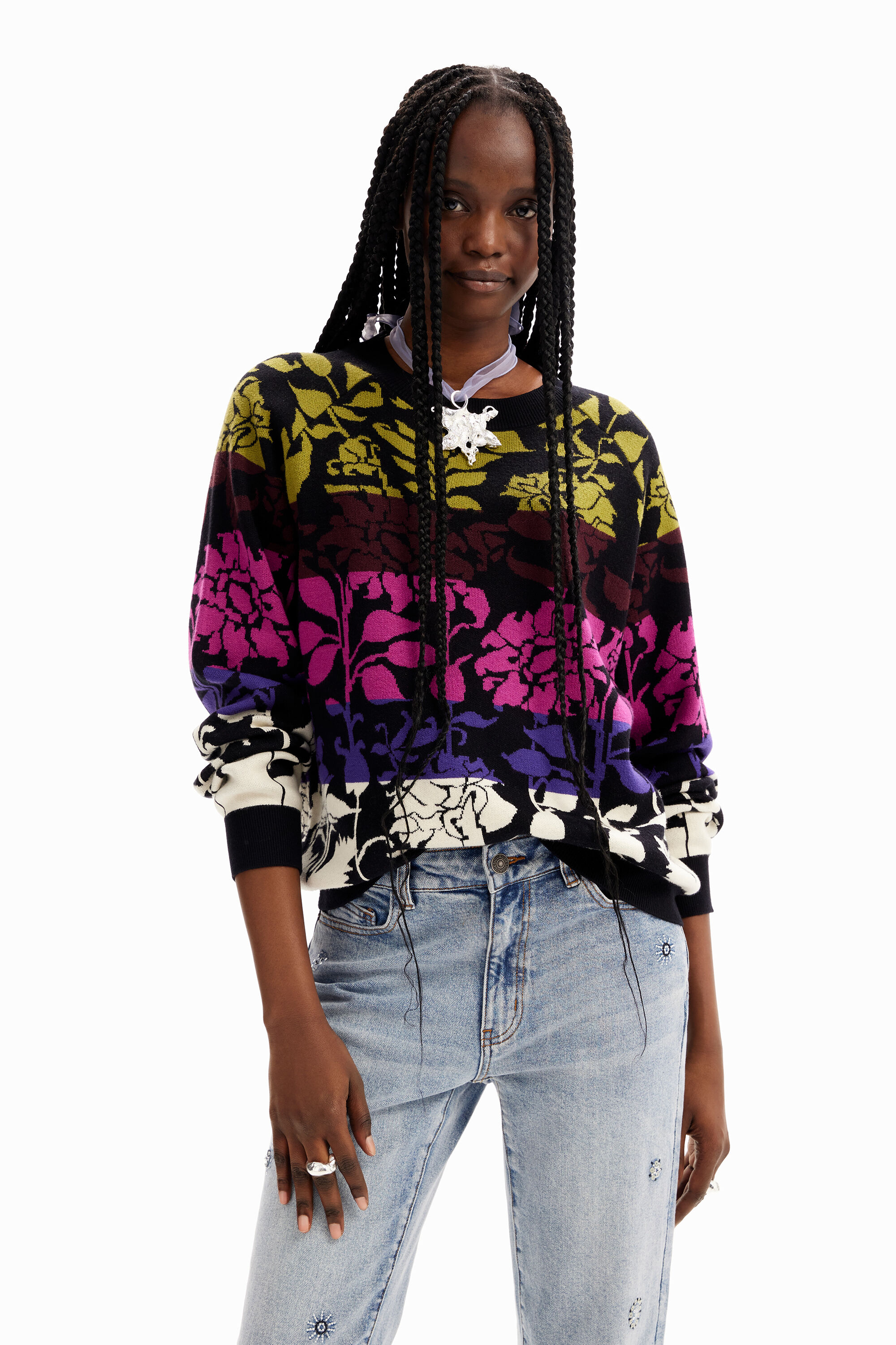 Jersey jacquard flores