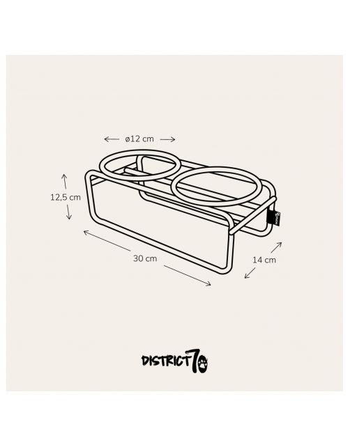 District 70 Voerbakstandaard Butler - Kattenvoerbak - 30x14x12.5 cm