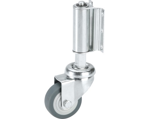 Tarrox TPE ladderrol 50x18 mm, veerbelast en stuurbaar, plaatmaat 60x48 mm