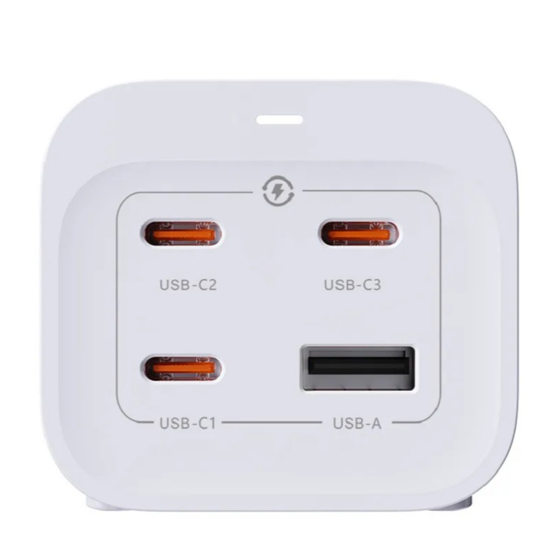 (2m) Schönenberger Elektro - (67W) GaN Fast Charging Steckdosenleiste mit 2 Steckdosen und 3 x USB C   USB A (24.21367WS) - Weiss
