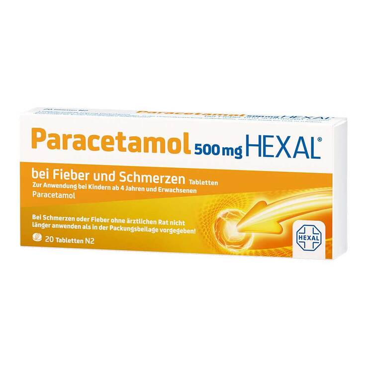 Paracetamol 500mg Hexal bei Fieber und Schmerzen Tabletten, 20 St