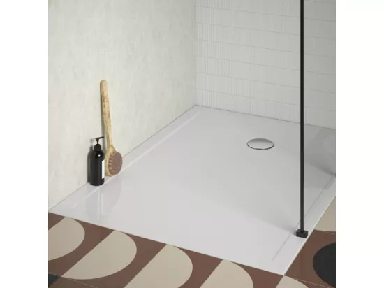 Receveur de douche 120 x 90 JACOB DELAFON Gaspard extra-plat céramique bonde à droite