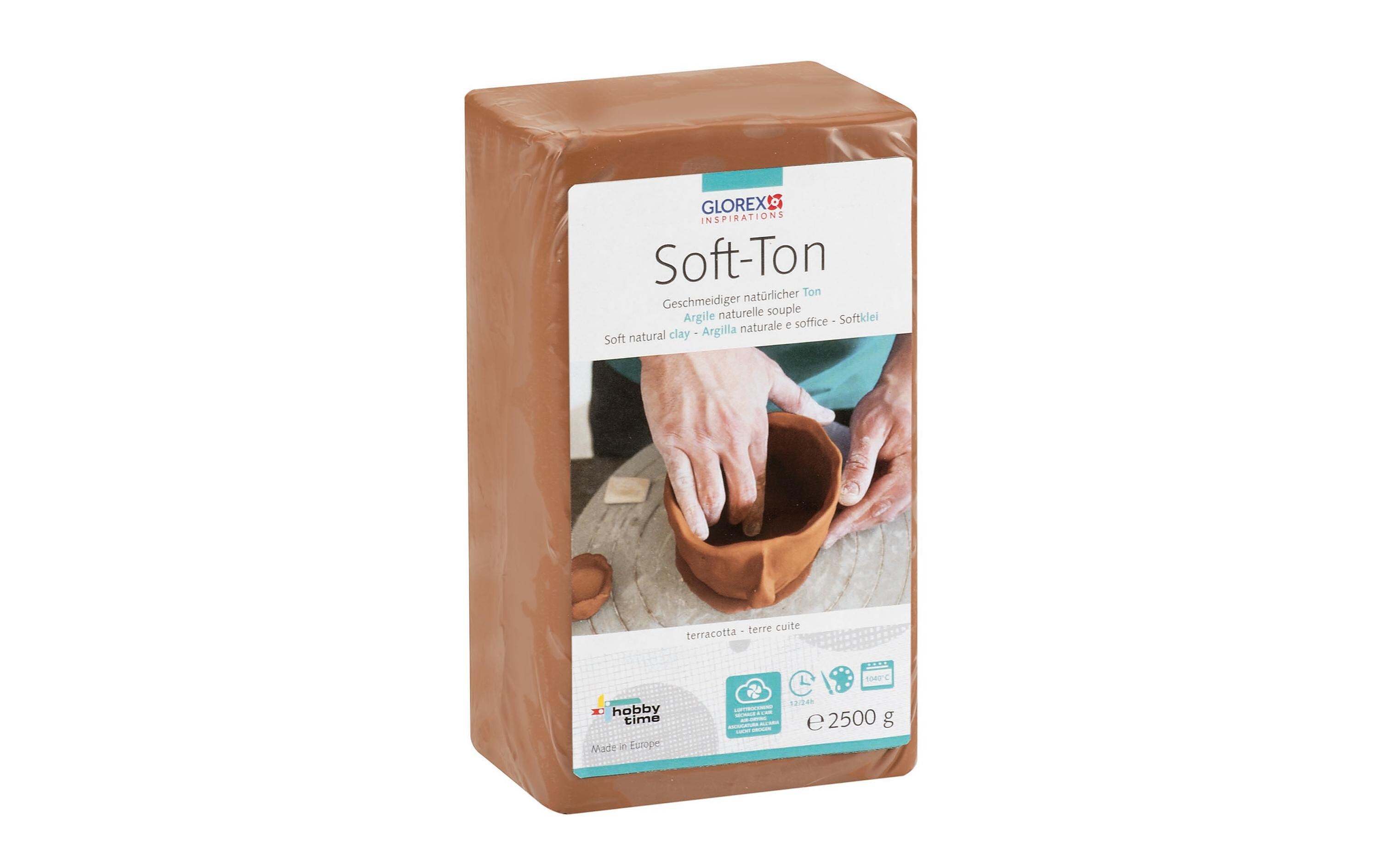 Modelliermasse Soft-Ton 2500g, TerracottaTonartige Modelliermasse auf natürlicher Basis