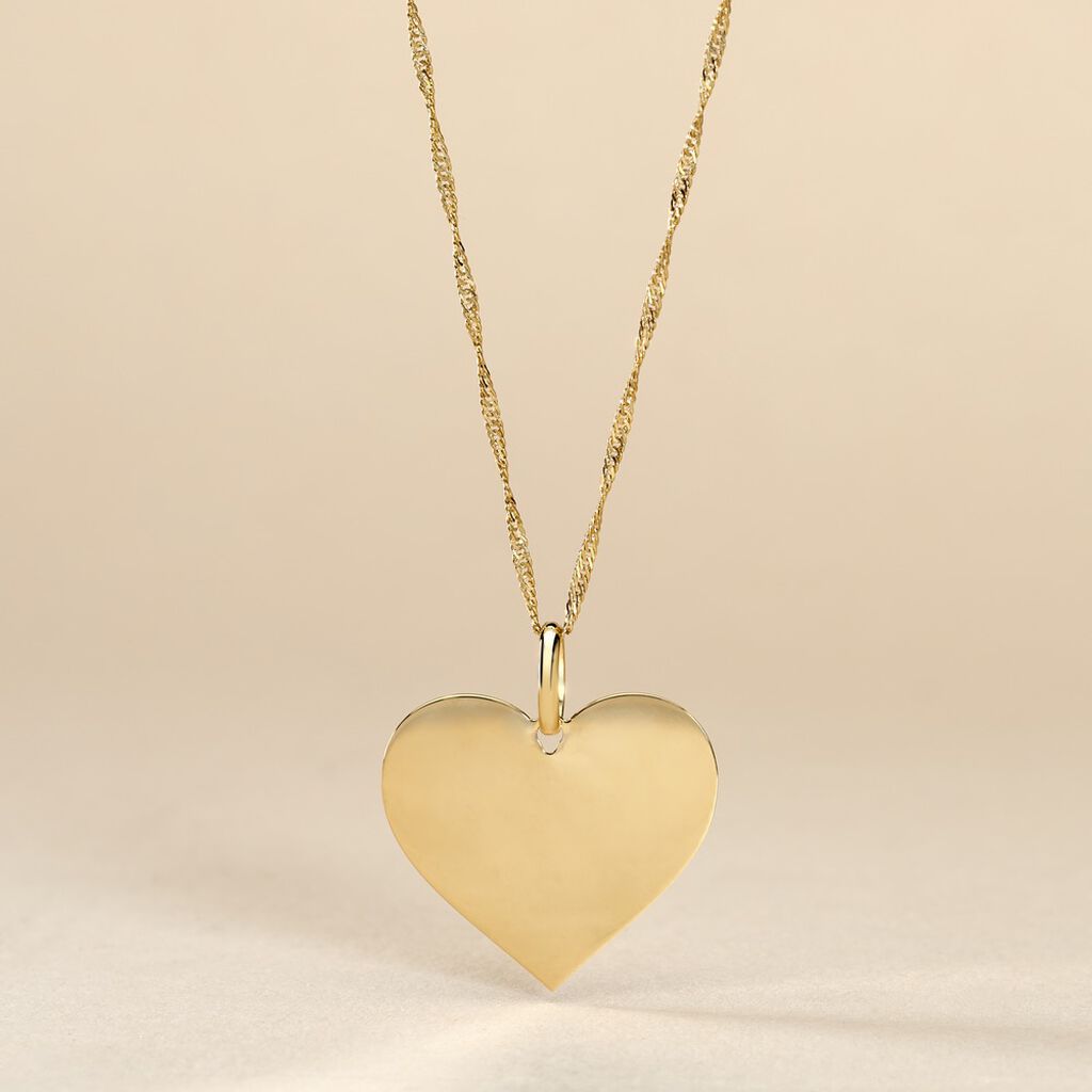 Pendentif Sirona Coeur Gravable Or Jaune