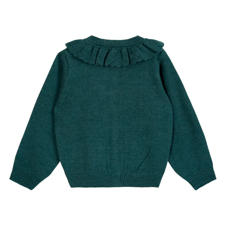 Emile et Ida Cardigan à Volants | Vert foncé