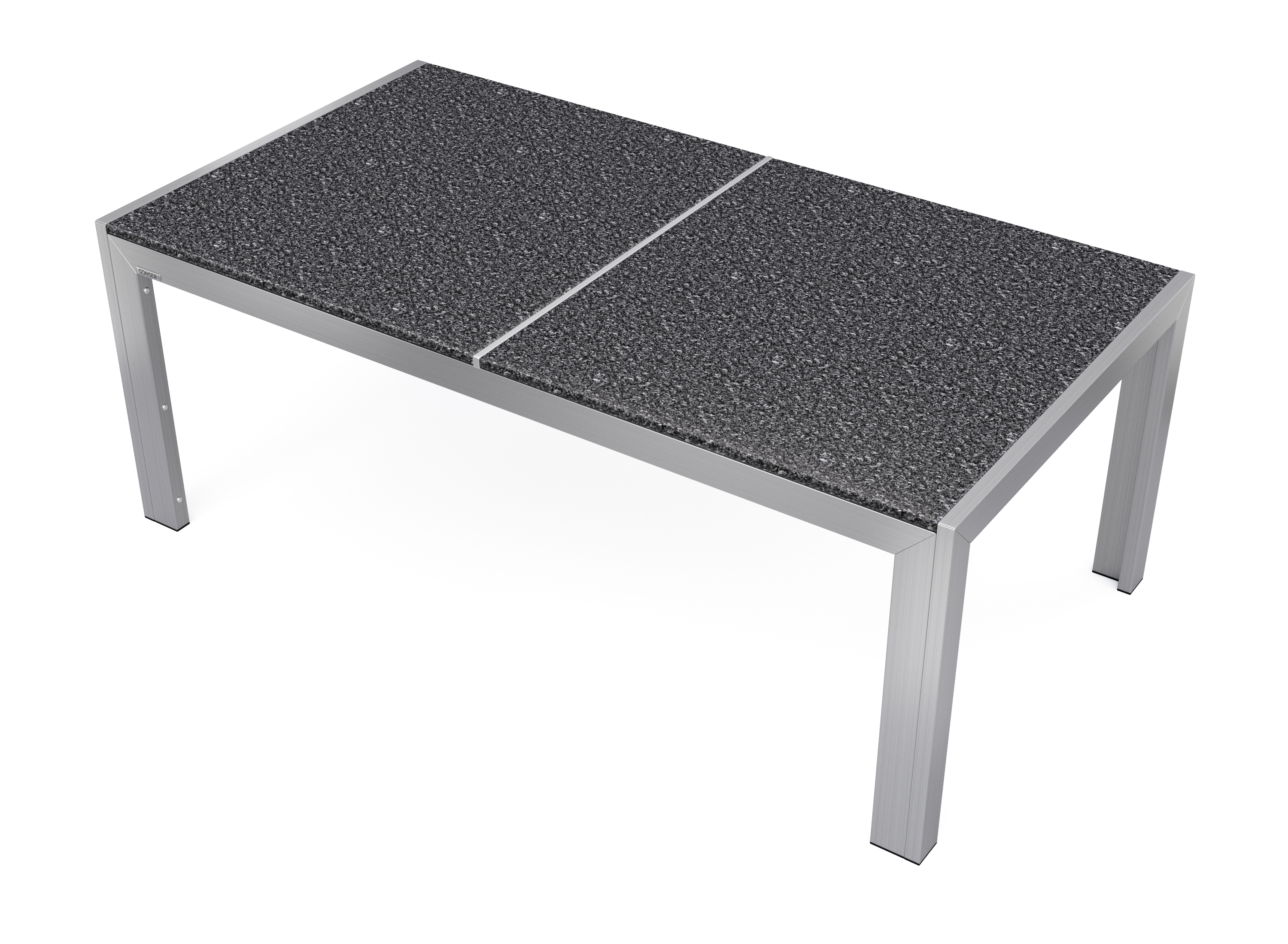 Granittisch Edelstahl 180 x 95 x 75 cm