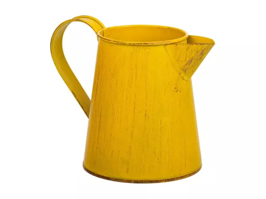 Cruche en métal jaune 14xd10x11.5/12.5h td:7.5
