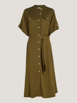 Vestido camisa midi de corte folgado