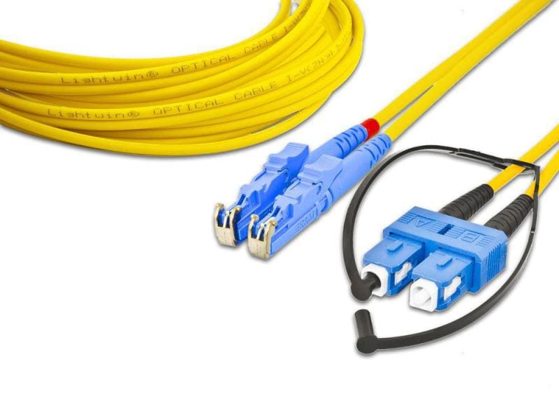 Lightwin LWL-Patchkabel Singlemode E2000 – SC, OS2, Duplex, Singlemode E2000-SC Duplex OS2 1 m