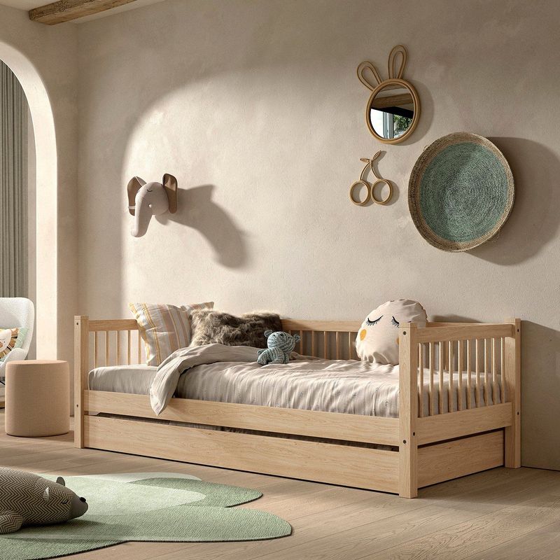 Kajuitbed Forrest - Beukenhout - 90 x 200 cm - Met Rolbed
