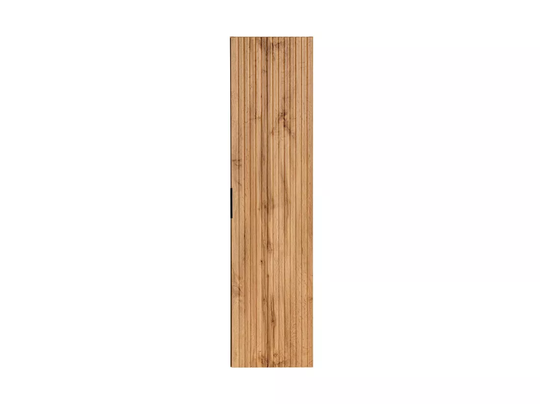 Colonne de salle de bain suspendue striée - Naturel clair - H140 cm - ZEVARA