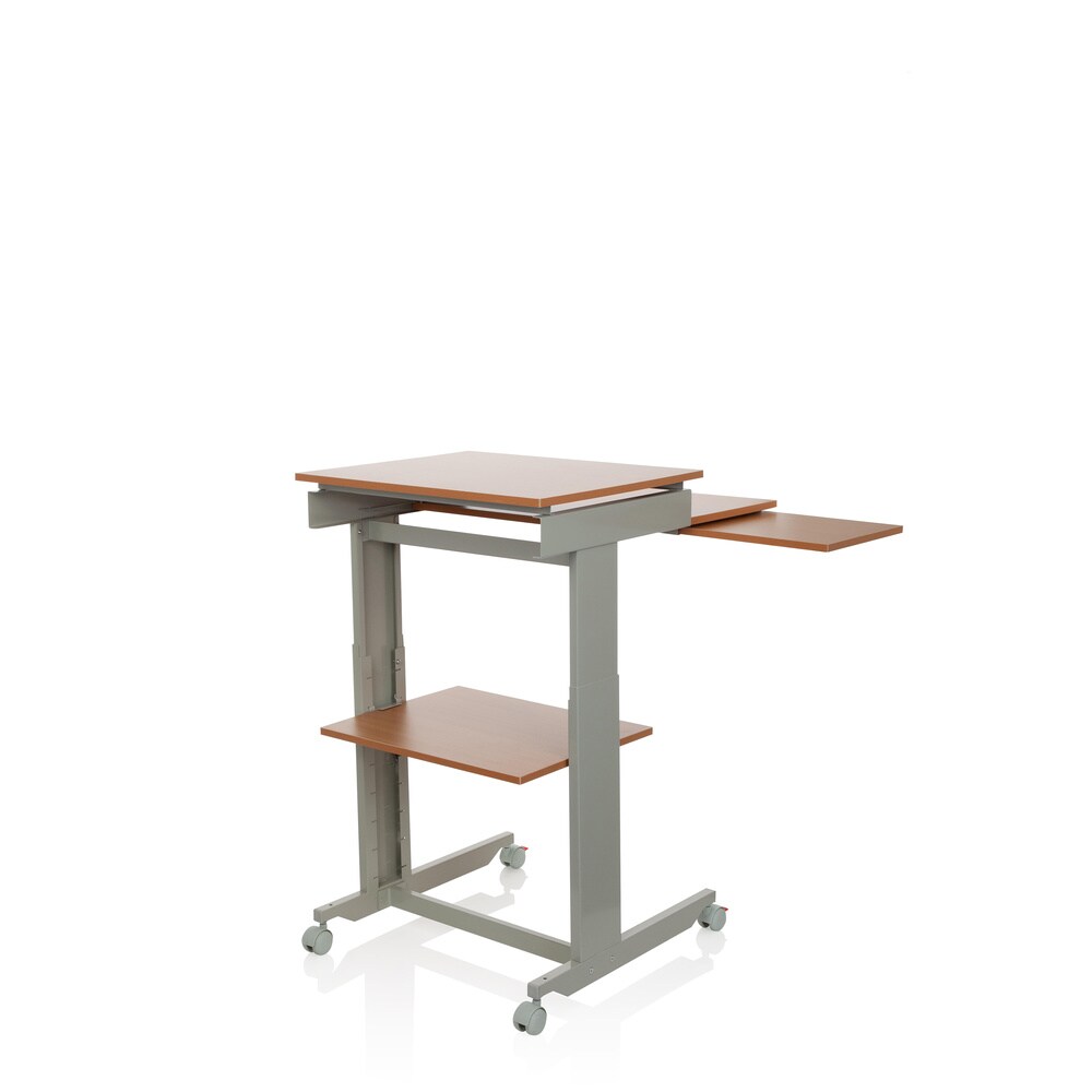 Stehschreibtisch WORKSTATION Melaminharzbeschichtete Spanplatte, Gestell pulverbeschichteter Stahl hjh OFFICE