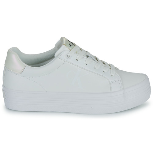 Calvin Klein Jeans - BOLD VULC FLATF LACEUP LTH WN - Blanc