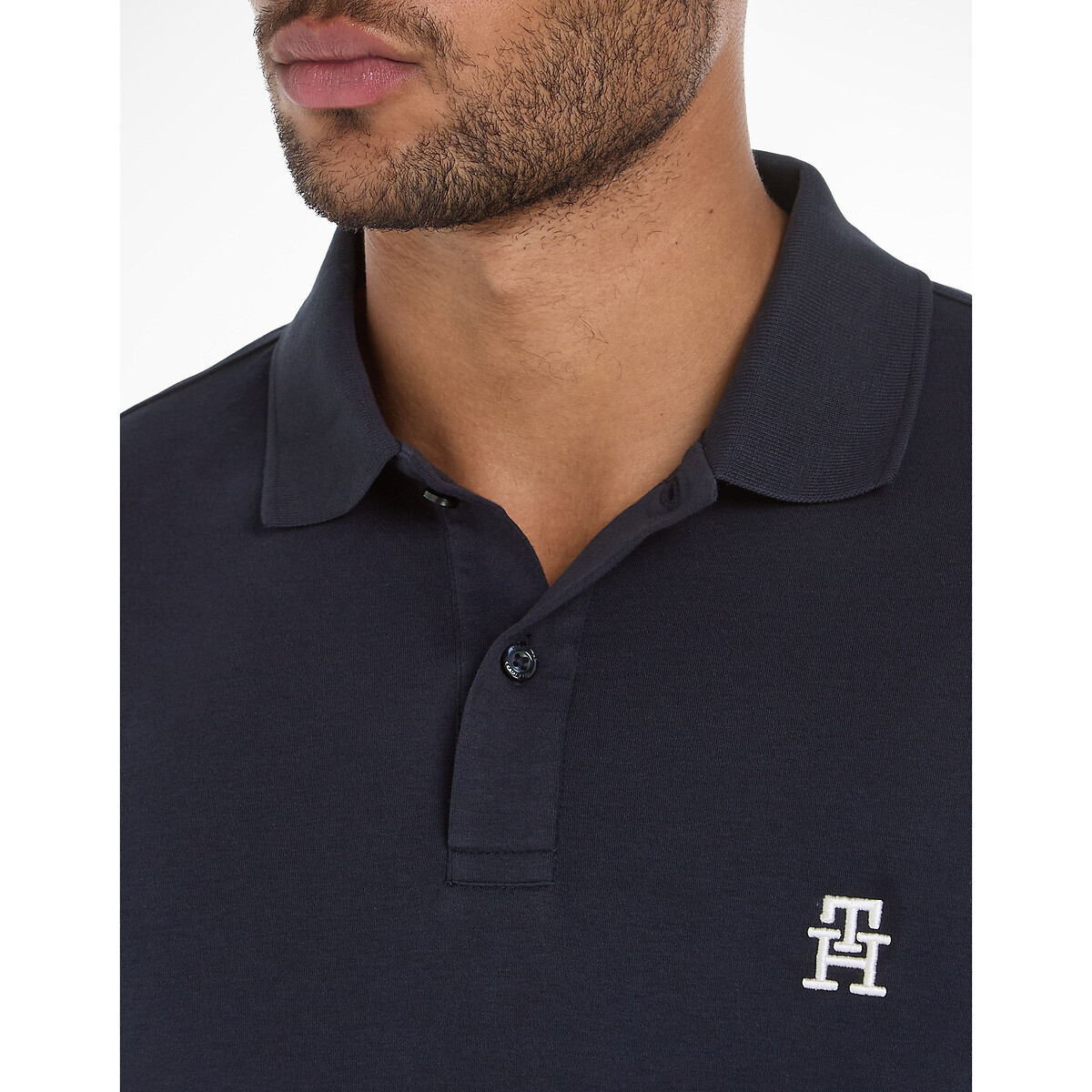 TOMMY HILFIGER<br>Camisa polo reta com logotipo bordado
