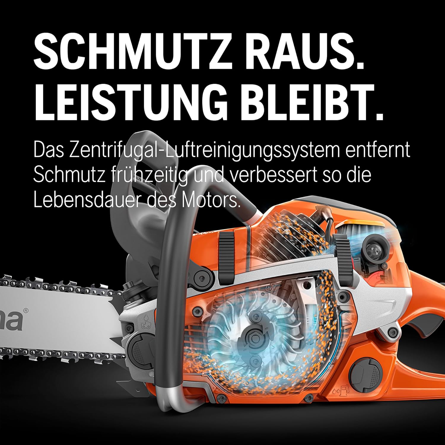 Husqvarna 135 Mark II Benzin-Kettensäge - 38 cc X-Torq® Motor, 14″-Schwert, LowVib®, Smart Start®, Air Injection™, ideal für Brennholz, Baumschnitt und Gartenpflege