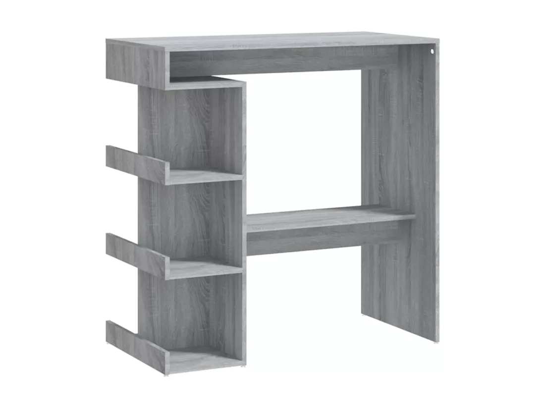 Table de bar et étagère de rangement Sonoma gris 100x50x101,5cm
