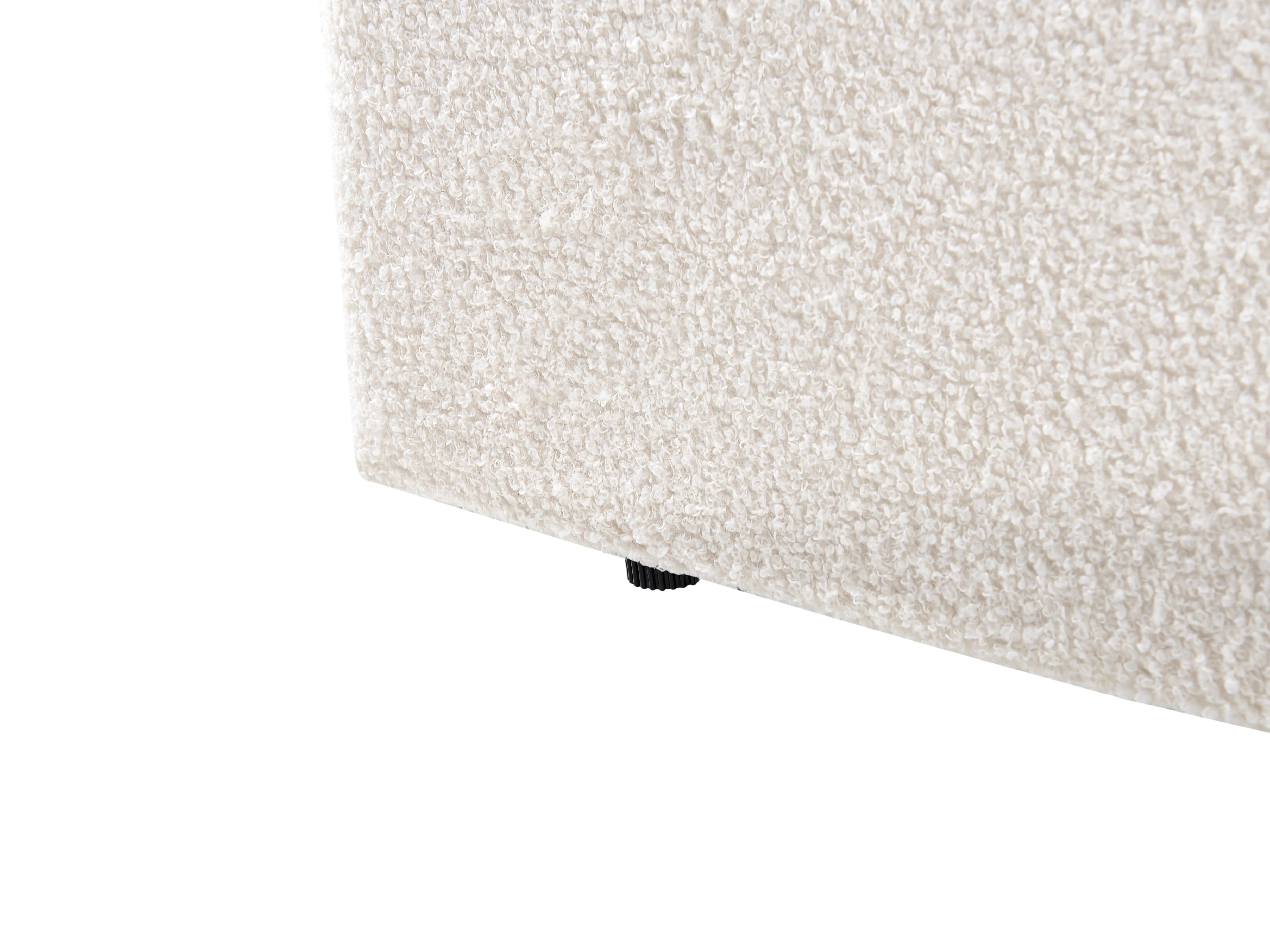 Bed met opbergruimte Bouclé ORBEY 180 x 200 cm Gebroken wit