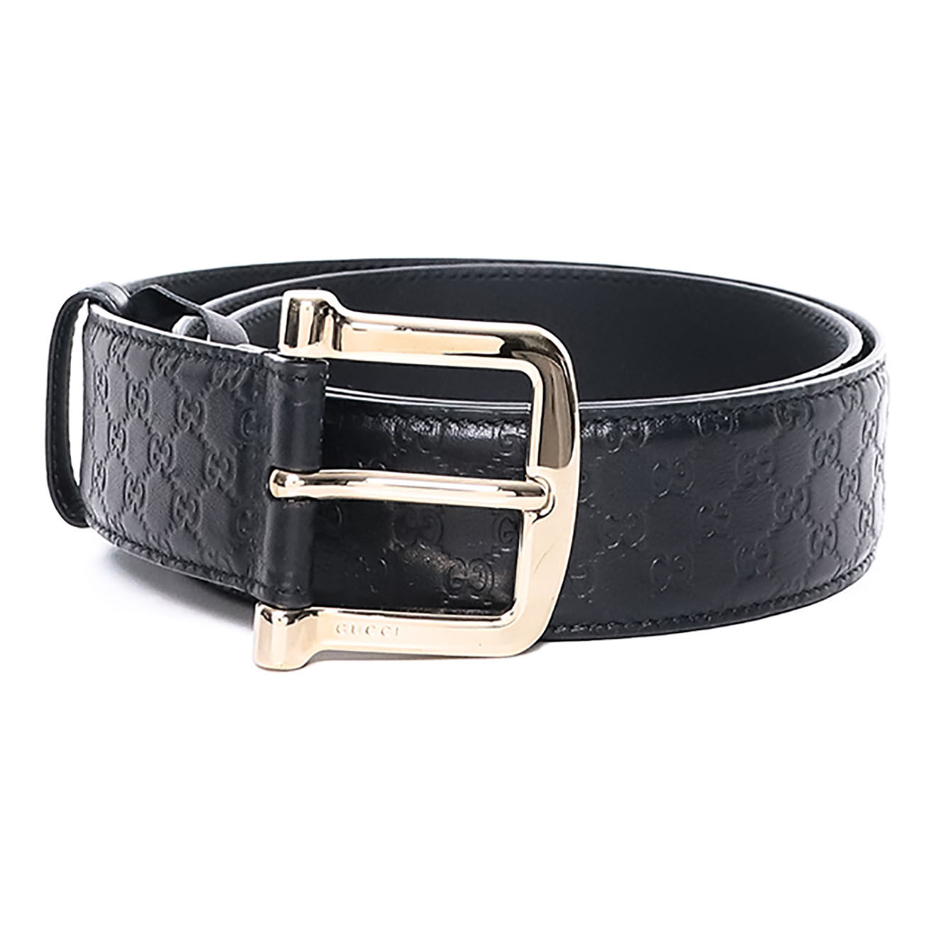 Gucci Ceinture en Cuir Monogramme noir - Très bon état