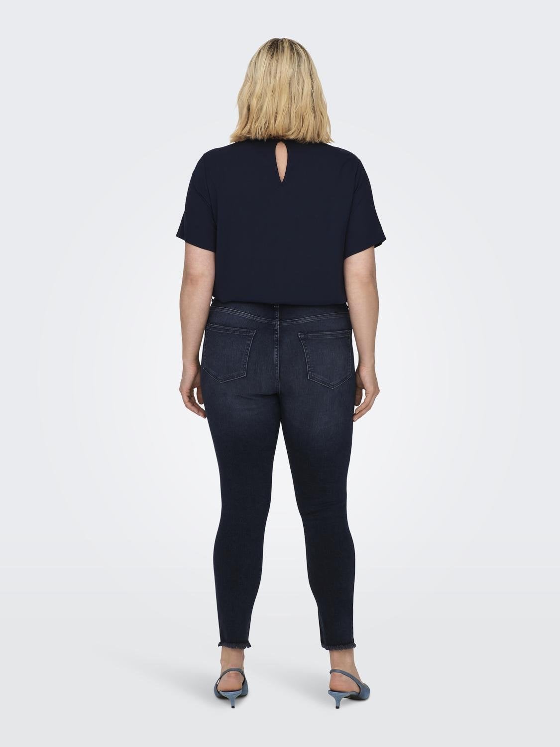 CARWILLY Mittlere Taille Skinny Fit Jeans Blue Black Denim