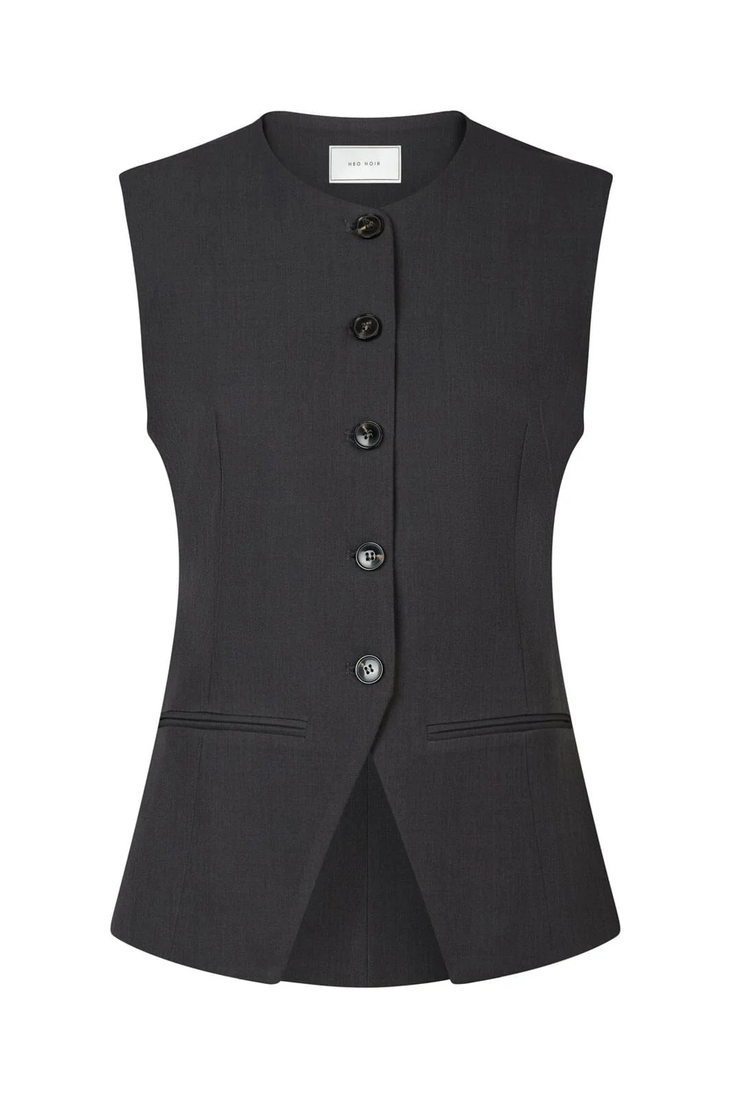 Neo Noir Fabia Structure Waistcoat 164162