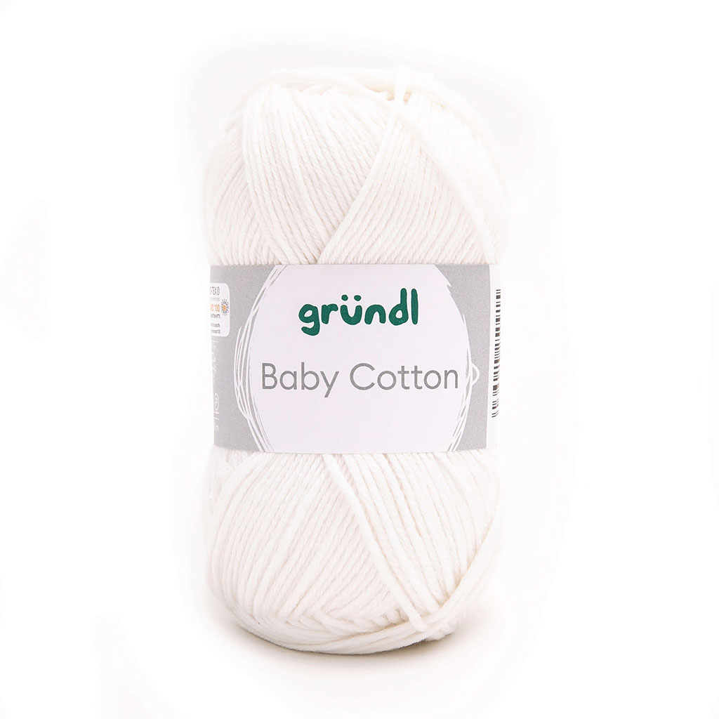 Pelote de laine BABY COTTON blanc 50g