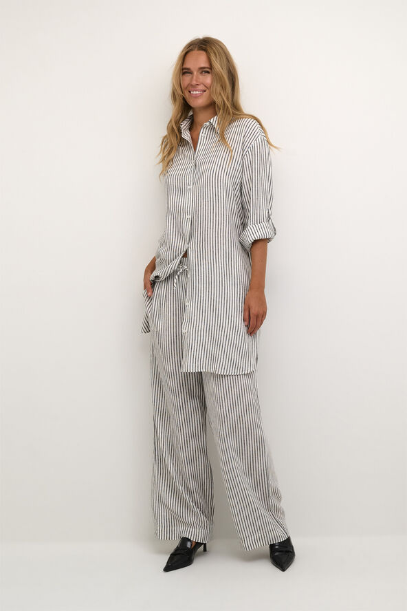 Kaffe KAmilia Shirt Dress Chalk/black stripe