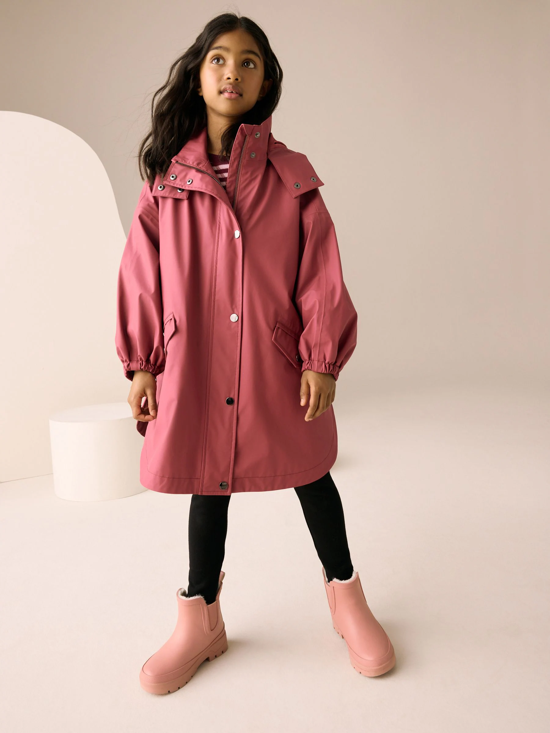 Bessenrood - Waterdichte frambooskleurige trenchcoat (3-16jr)