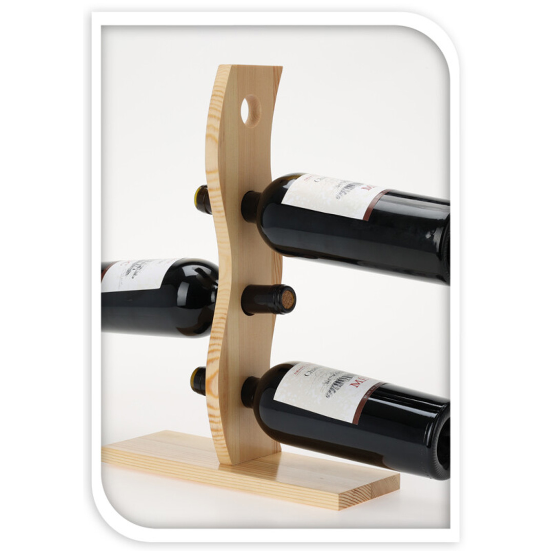 Weinregal Holz für 4 Flaschen
