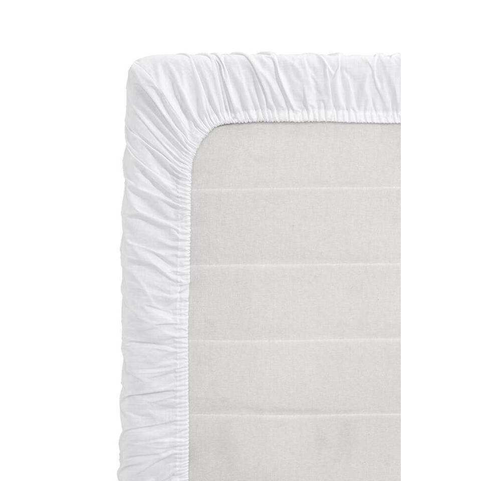 Topper hoeslaken - katoen - wit - 160x200 cm
