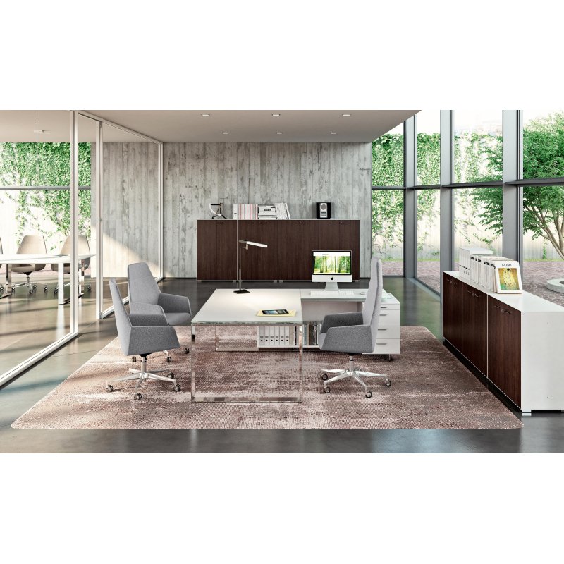 Armoire basse Essenzza/ Darwin  H 89 x L 86 x P 45 cm portes battantes