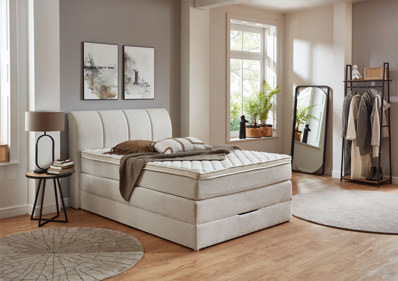 CASAVANTI Boxspringbett MILANO 140 x 200 cm beige