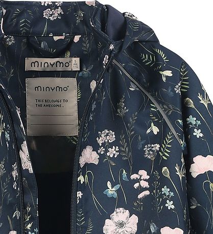 Minymo Softshelljakke - Blåe Nights m. Blomster