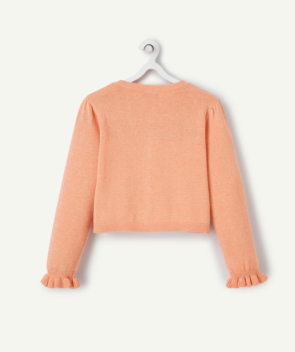 GILET COURT FILLE ROSE PAILLETÉ