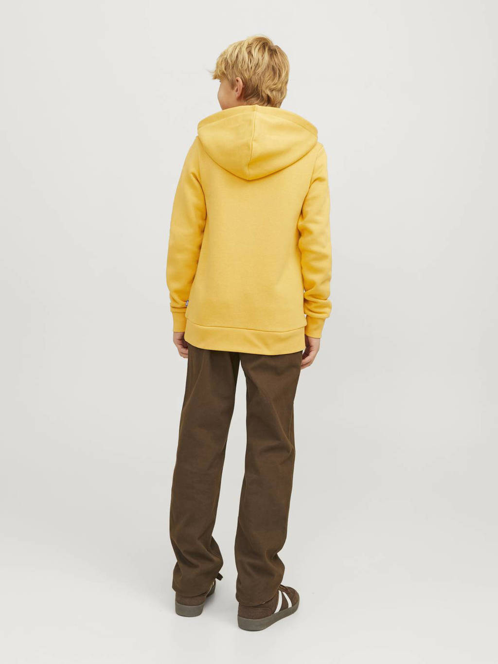 JACK & JONES hoodie JJELOGO met logo honinggeel