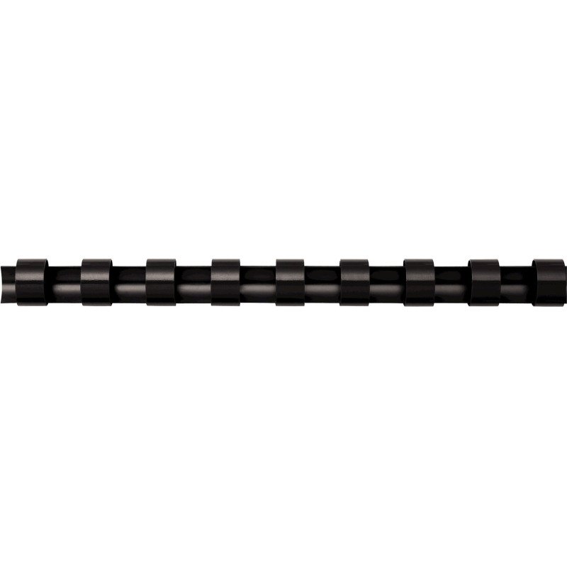 Baguette reliure à anneaux plastique, 22 mm noir - boite de 50