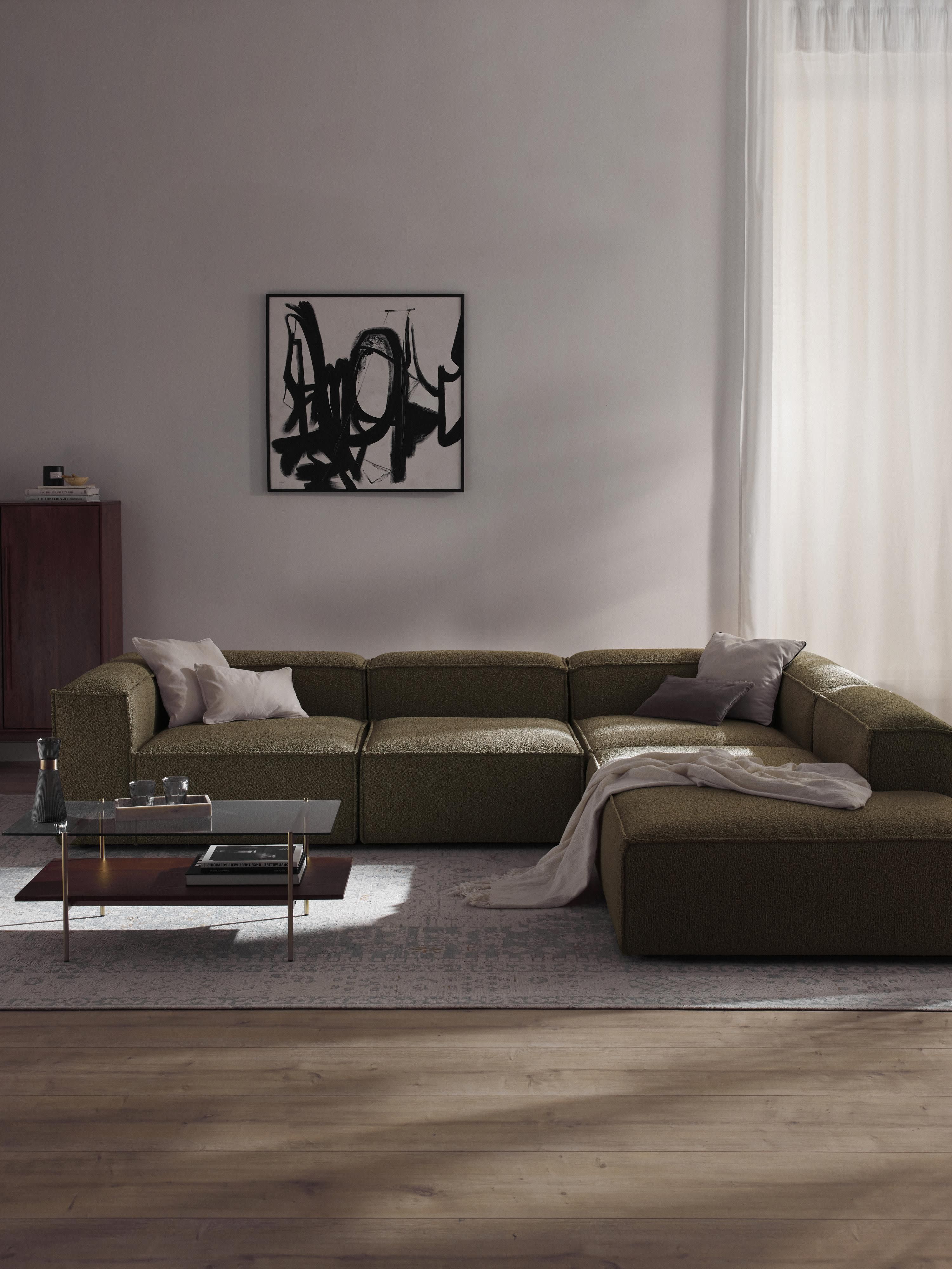 Bouclé modulaire XL hoekbank Lennon (4-zits)