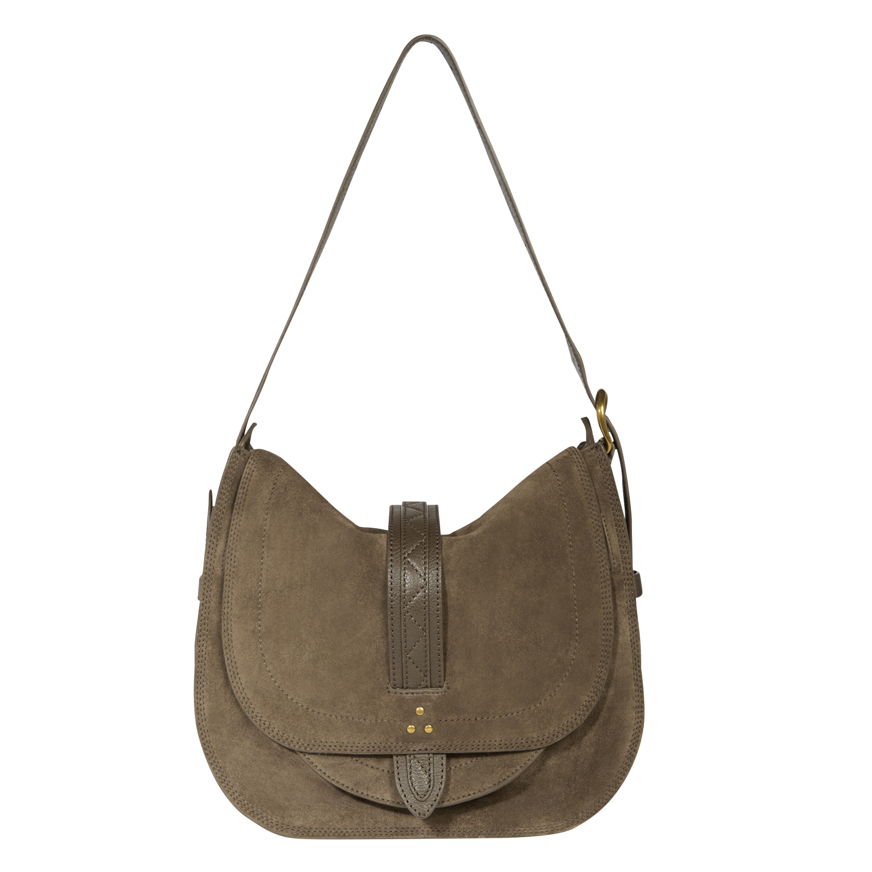 MARIO - Sac besace effet cuir velours | Kaki