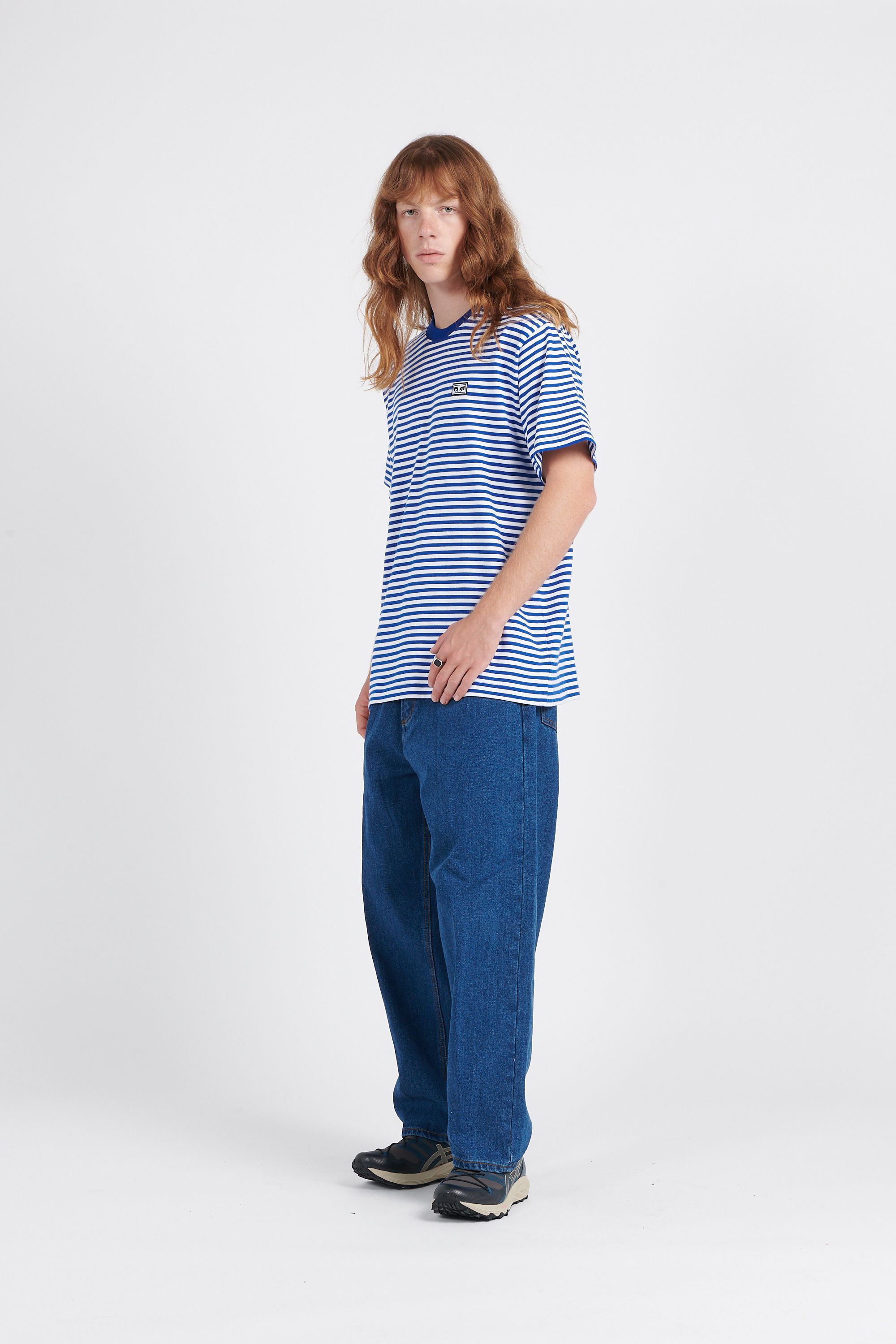 OBEY T-shirt  TEES 131080331 EW EYES STRIPES Bleu