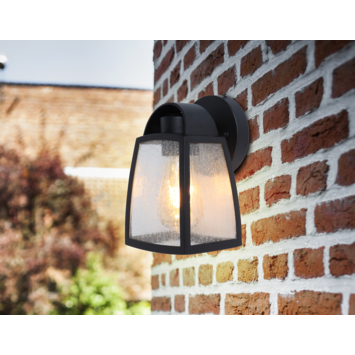 LUTEC wandlamp Kelsey 40W zwart hoogte 20 cm