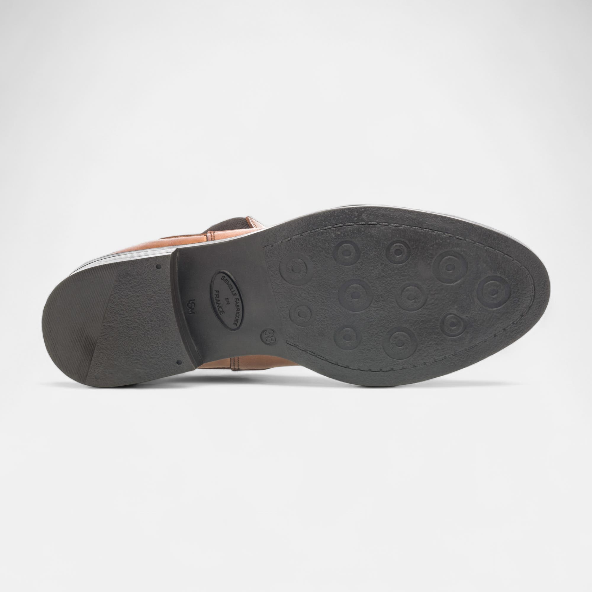 Boots chelsea Femme en cuir cognac