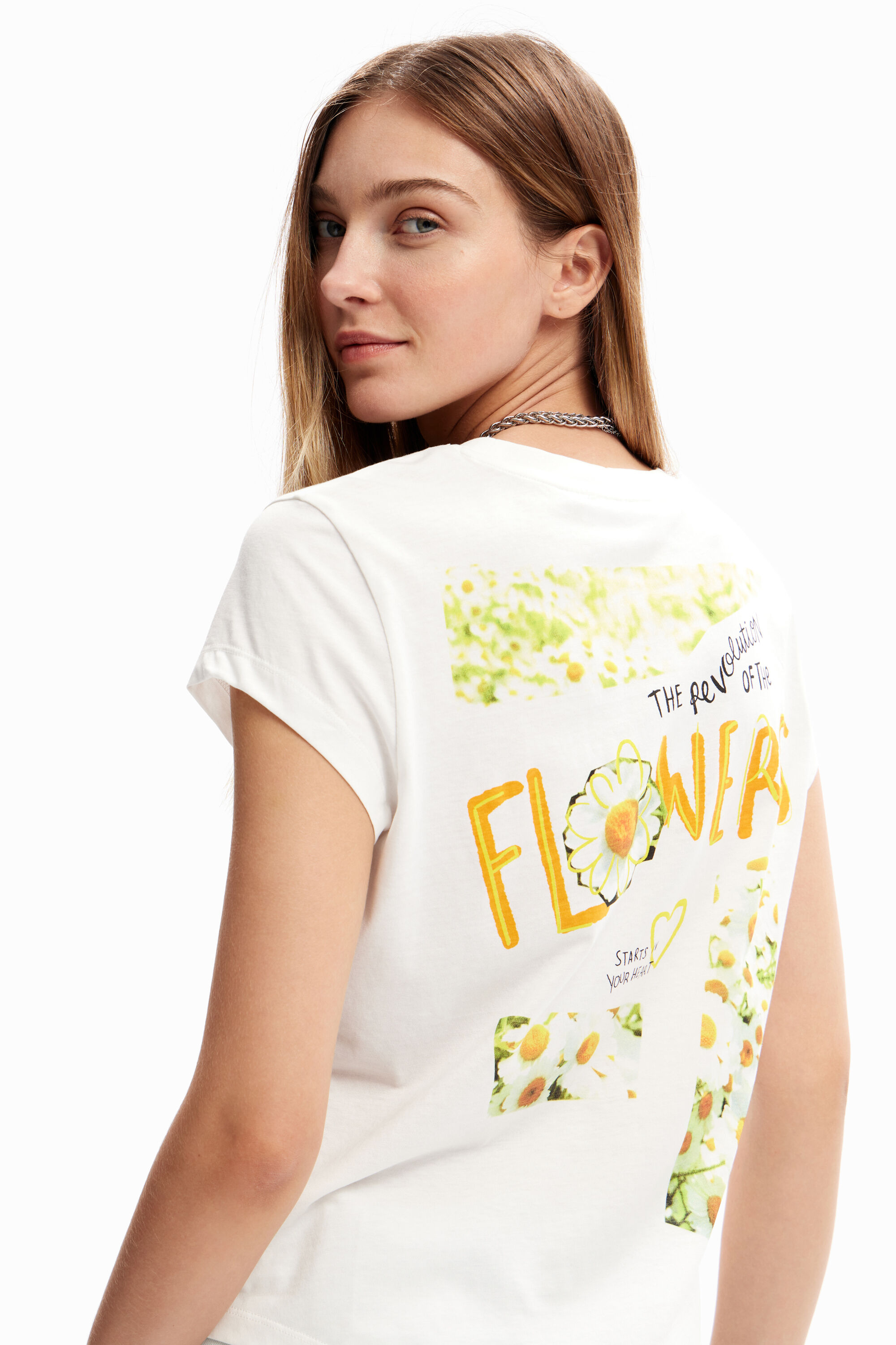 T-shirt messages fleurs