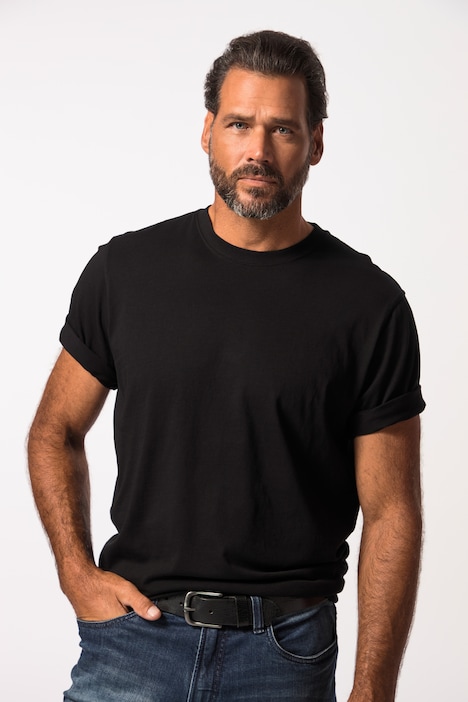 T-Shirt, Basic, Rundhals, gekämmte Baumwolle, bis 8XL