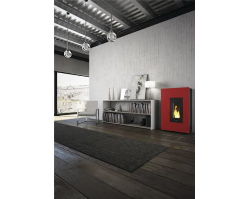 Pegaso Madison pelletkachel, staal, bordeaux, 5,2 kW