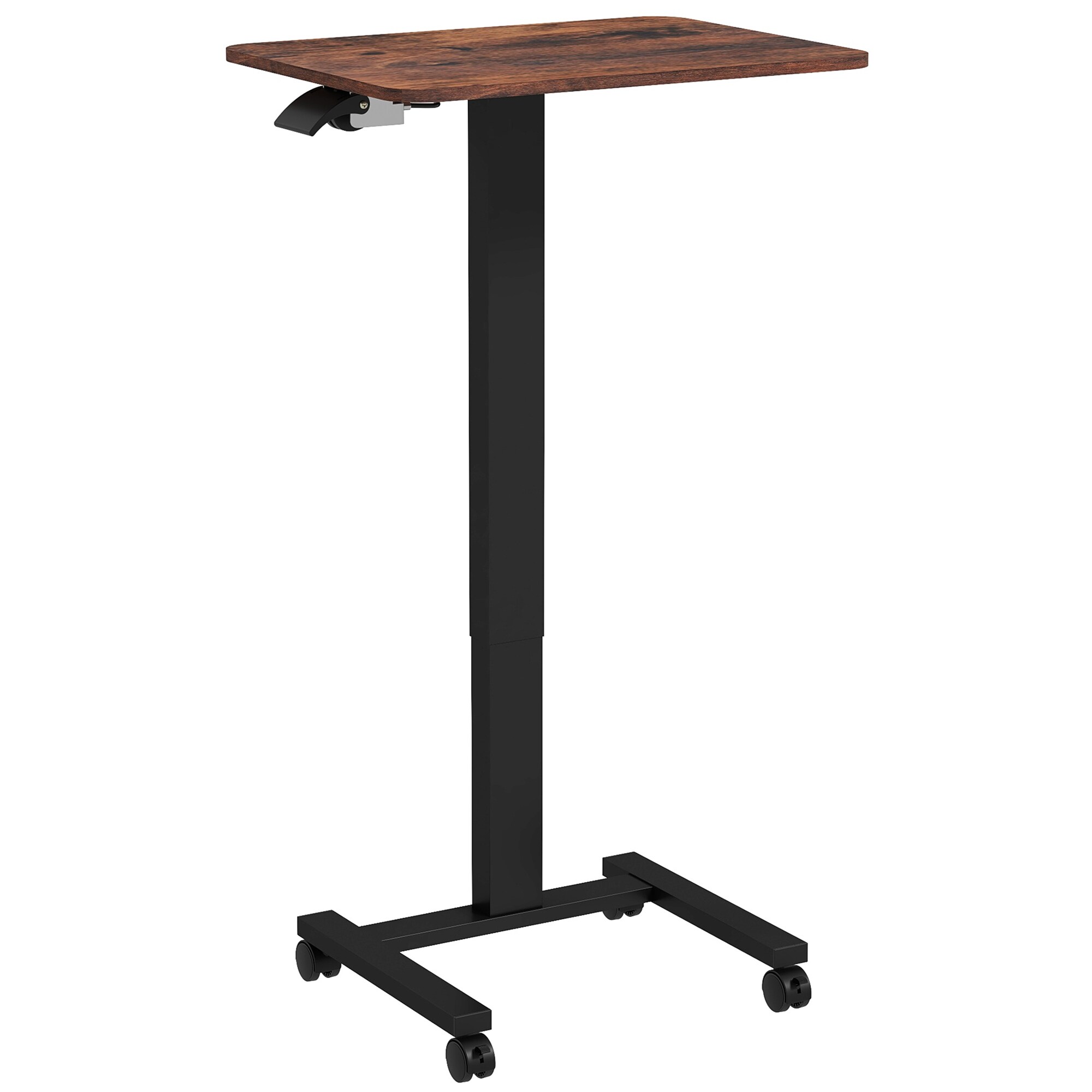 Vinsetto Höhenverstellbarer Rolltisch mit Rollen braun 65L x 48B x 68-108H cm