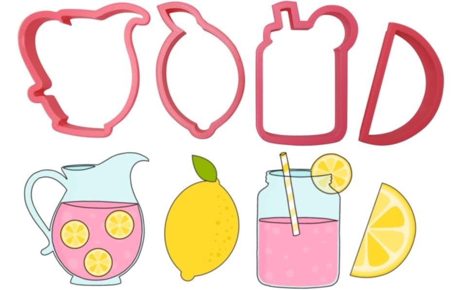 Guetzli-Ausstecher Serie mit Zitrone und LimonadeRosa Cutter Limonade
