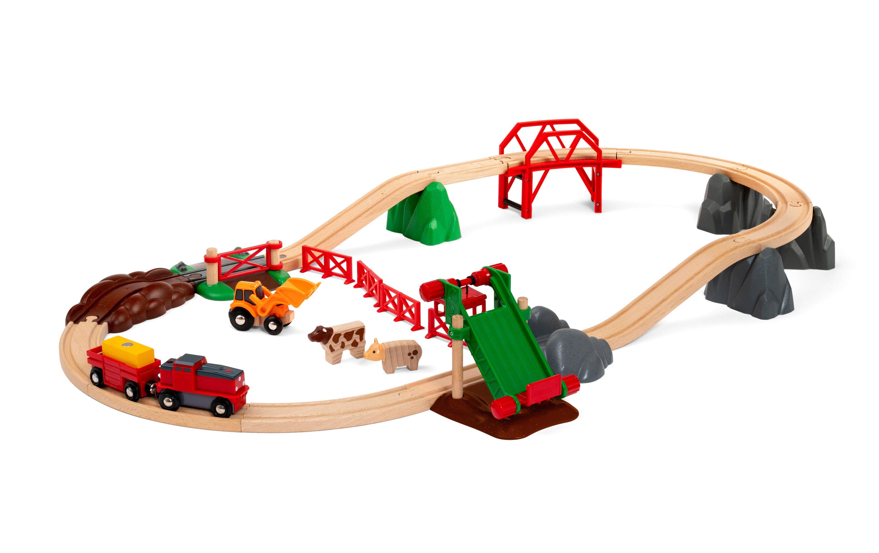 Eisenbahn Grosses Bauernhof-SetHolzspielzug-Set