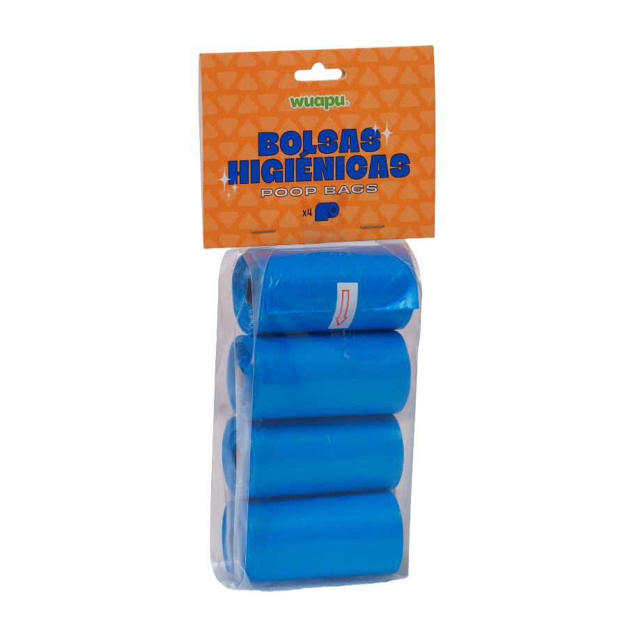 WUAPU 4 ROLOS DE SACOS HIGIÊNICOS AZUIS