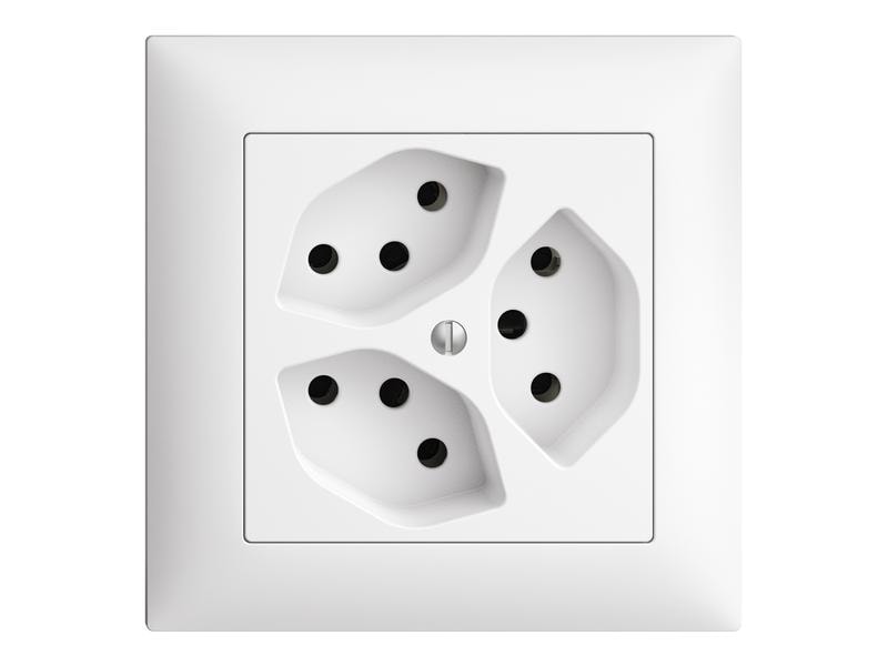 Feller EDIZIOdue EDIZIOdue UP-Steckdose 3 x T13 Dreifach-Steckdose Typ 13, weiss