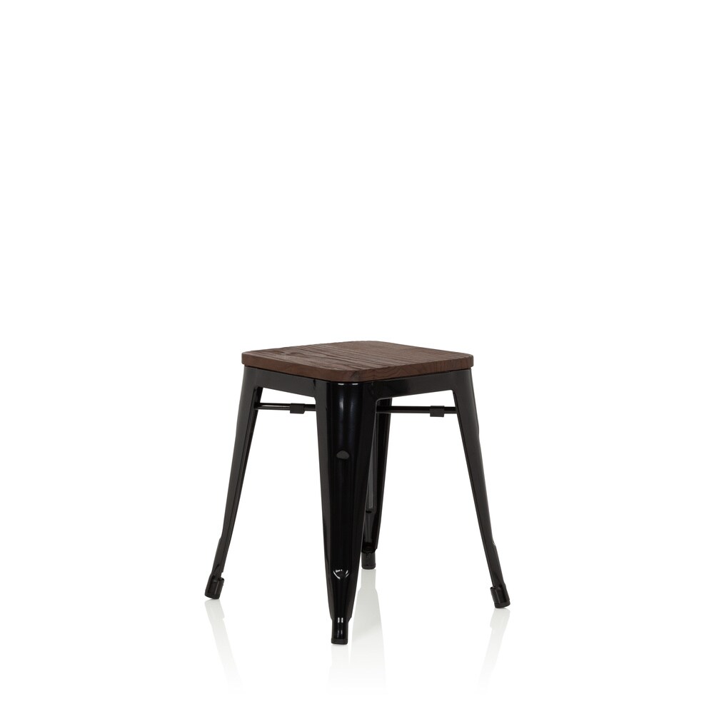 Bistrohocker VANTAGGIO W Stahl / Ulmenholz ohne Armlehnen hjh OFFICE