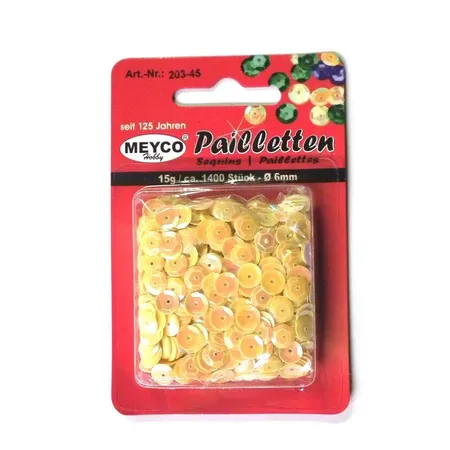 Meyco Pailletten gelb irisierend, 1400 Stück, 6mm, 15g